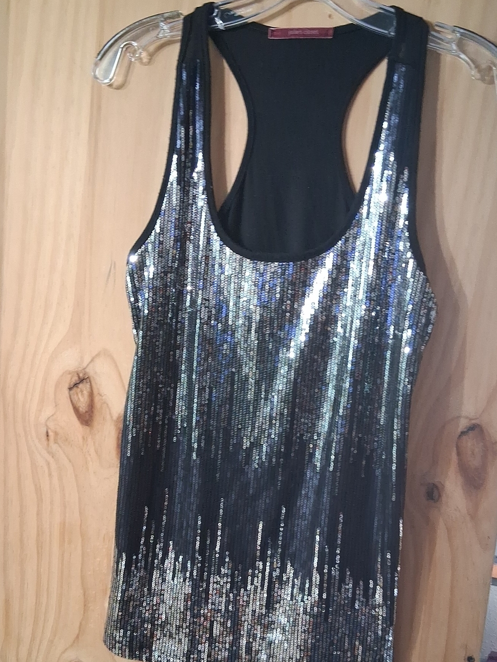 julie's closet Black Sequin Racerback Tank